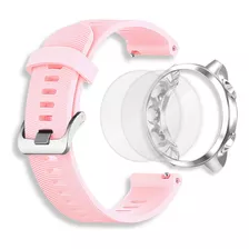 1 Pulseira + 1 Capa Prateada + 2 Películas Para Garmin 245