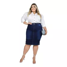 Saias Jeans Evangelicas Plus Size Basica Na Moda