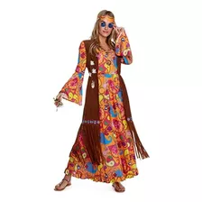 Morph - Disfraz Hippie Mujer - Vestido Hippie - Conjuntos 70