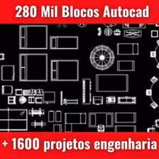 280 Mil Blocos Autocad + 1600 Planihas Engenharia