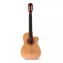 Guitarra 100% Madera Natural Acústica De Muy Alta Calidad Color Marrón Claro Orientación De La Mano Derecha