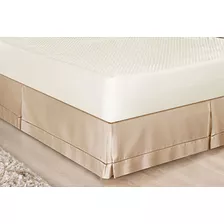 Saia Para Cama Box King Size Percal 180 Fios Ponto Palito Cor Cáqui