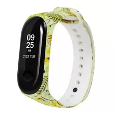 Pulseira Mi Band 3 - Amarela Com Flores Claras - Principal