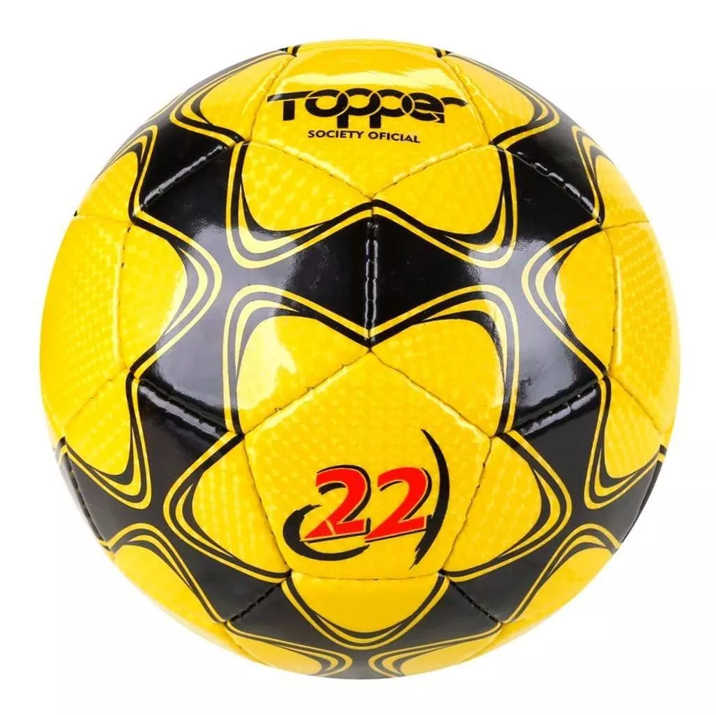 Bola De Futebol Society Topper Slick 22 Amarelo E Preto 6768