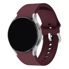 Pulseira Silicone Compatível Com Galaxy Watch 4 Sport Lisa Cor Bordô