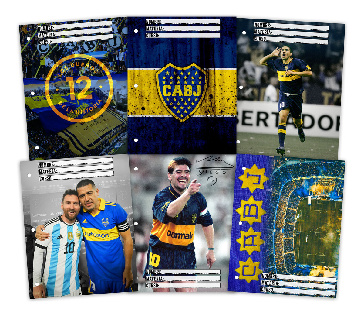 Kit Imprimible Boca Juniors Caratulas Separadores N3 Cameo