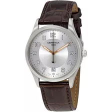 Reloj Certina Ds-4 Cuarzo Esfera Plata Hombre Boleta Color De La Correa Negro Color Del Bisel Plateado Color Del Fondo Plateado