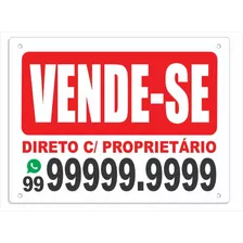 Placa Vende-se Ou Aluga-se Pvc 2mm Adesivada 60cm X 50cm