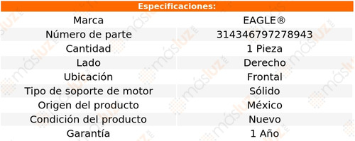 (1) Soporte Motor Del Der Ford E-150 Cw V8 4.6l 97/02 Eagle Foto 3