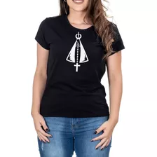 Camiseta Feminina Nossa Senhora Aparecida Manga Curta Preta
