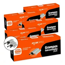 Kit 5 Caixas Grampo Para Grampeador Galvanizado 26/6 C/ 5000