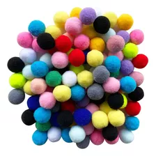 Bolsa De Bolas Pompom De 2 Cm Con 100 Unidades De Colores