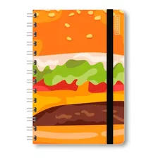 Caderno Colegial Capa Dura Fashion Fast Food 80fls 1 Matéria