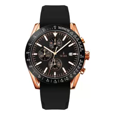 Reloj Hombre Seger 9253 Original Eeuu Elegante Sport Casual Color De La Malla Negro-dorado
