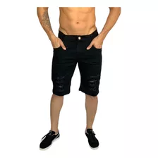 Bermuda Jeans Masculina Rasgado