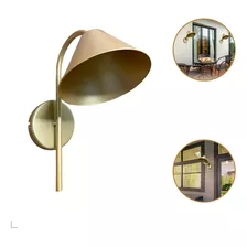 Arandela Parede Industrial Curvada Cúpula Alumínio 1xgu10 Cor Dourado-fosco 110v/220v