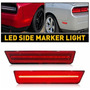 For 11-14 Dodge Charger Smoked Led Rear Bumper Side Mark Aab
