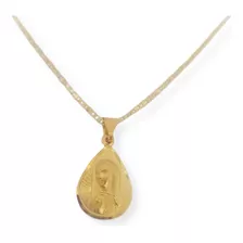 Medalla Virgen Guadalupe Bautizo Oro Lam 18 K Con Cadena