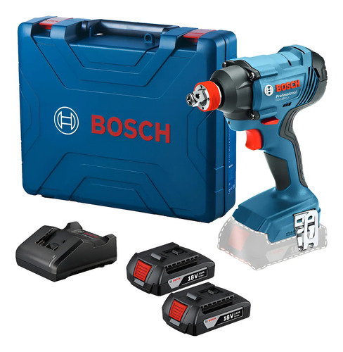 Llave De Impacto 2 En 1 A Bateria Bosch Gdx 180-li C/ 2 Bat Azul