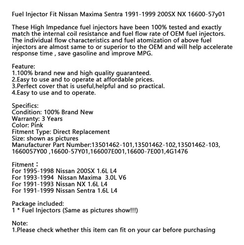 Inyectores Combustible Para Nissan Maxima Sentra 91-99 200sx Foto 6