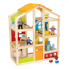 Casa De Muñecas Pidoko Kids Skylar Wooden Dollhouse - Incluy