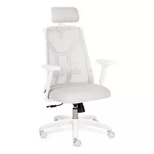 Silla Para Escritorio Gerencial Cabezal Blanca Gris - Tokio