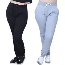 Kit 2 Calça Moletom Feminina Frio Promoção Envio Rápido