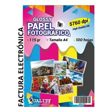 Papel Fotografico Brillante 115 / 135 Gr. Resma 100 Hojas