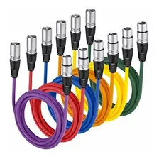 Neewer - Paquete De 6 Cables De Micrófono De Color Xlr Mach