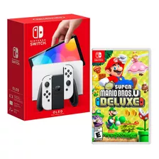 Consola Nintendo Switch Oled Blanco + New Super Mario Bros U