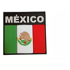 Parche Táctico Pvc Bandera Mexico Letras 