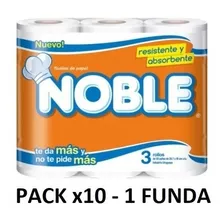 Papel De Cocina Noble X 3 Rollos - 1 Funda