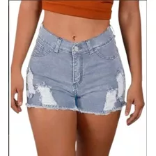 Short Jean Elastizado Rotura Mujer