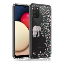 Funda Para Samsung Galaxy A02s - Flores Rosas/elefante