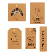 20 Tags Souvenirs Personalizados Papel Kraft Tarjetas