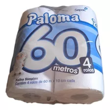 Papel Higiênico Paloma Pacote Com 4 Rolos De 60 Metros.