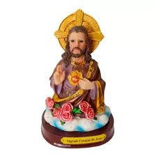 Imagem Sagrado Coração De Jesus Em Resina 15cm Religiosa