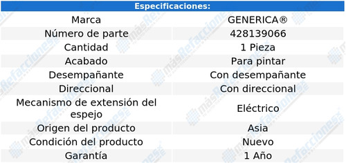 Espejo Volkswagen Tiguan 2009 2010 Elec Pint C/des/dir Derec Foto 2