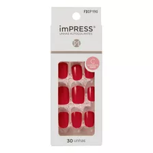 Kiss Impress Unhas Autocolantes Call My Agent Curto Cor Vermelho