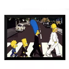 Lindo Quadro Decorativo Arte Simpsons Beatles 42x29cm