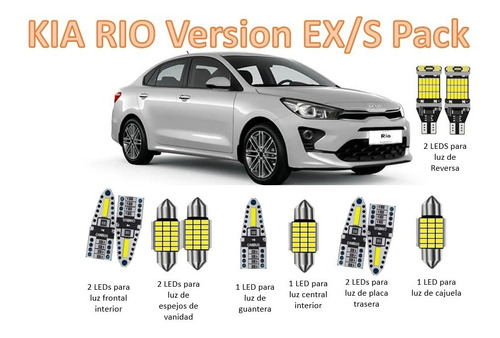 Kit Led Interior Reversa Kia Rio 2018 2022 Version Ex S Pack Foto 2