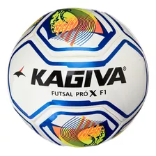 Bola De Futsal F1 Pro X Branca Com Azul Kagiva Oferta Cor Branca/azul/amarela