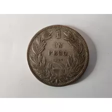 Moneda Chile 1 Peso 1927 1 Grueso Plata 0.5(x117