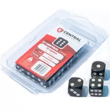 Conjunto 15 Dados D6 Preto 16 Mm Rpg Central Dice Opaco