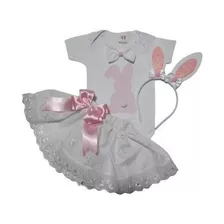 Conjunto Bebê Menina Páscoa Infantil Fantasia Body Coelhinha