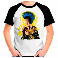 Camiseta Infantil Raglan Cobra Kai Águia Punk