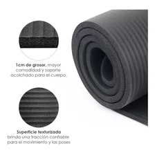 Tapete Yoga Portatil Ejercicio Pilates Correa Transportadora Color Negro