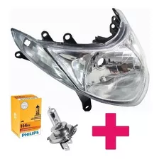 Bloco Do Farol + Lampada H4 Philips Burgman 125 2005/10 Plas