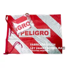 20 Banderas De Peligro 50x70cm Reforzadas Vial Ley 24449