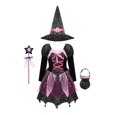 Fantasia Infantil Roupa Halloween Bruxa Feiticeira 